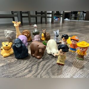 Little People zoo animals set 13 animals 4 people